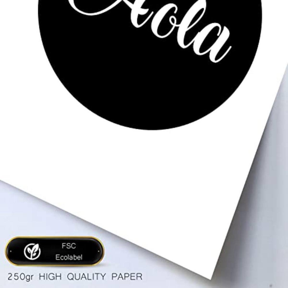 POSTER Set mit 4 Hallo TypografieStil A4 Weißer Rahmen - Weiß, Papier (29.7/3cm) - Nacnic