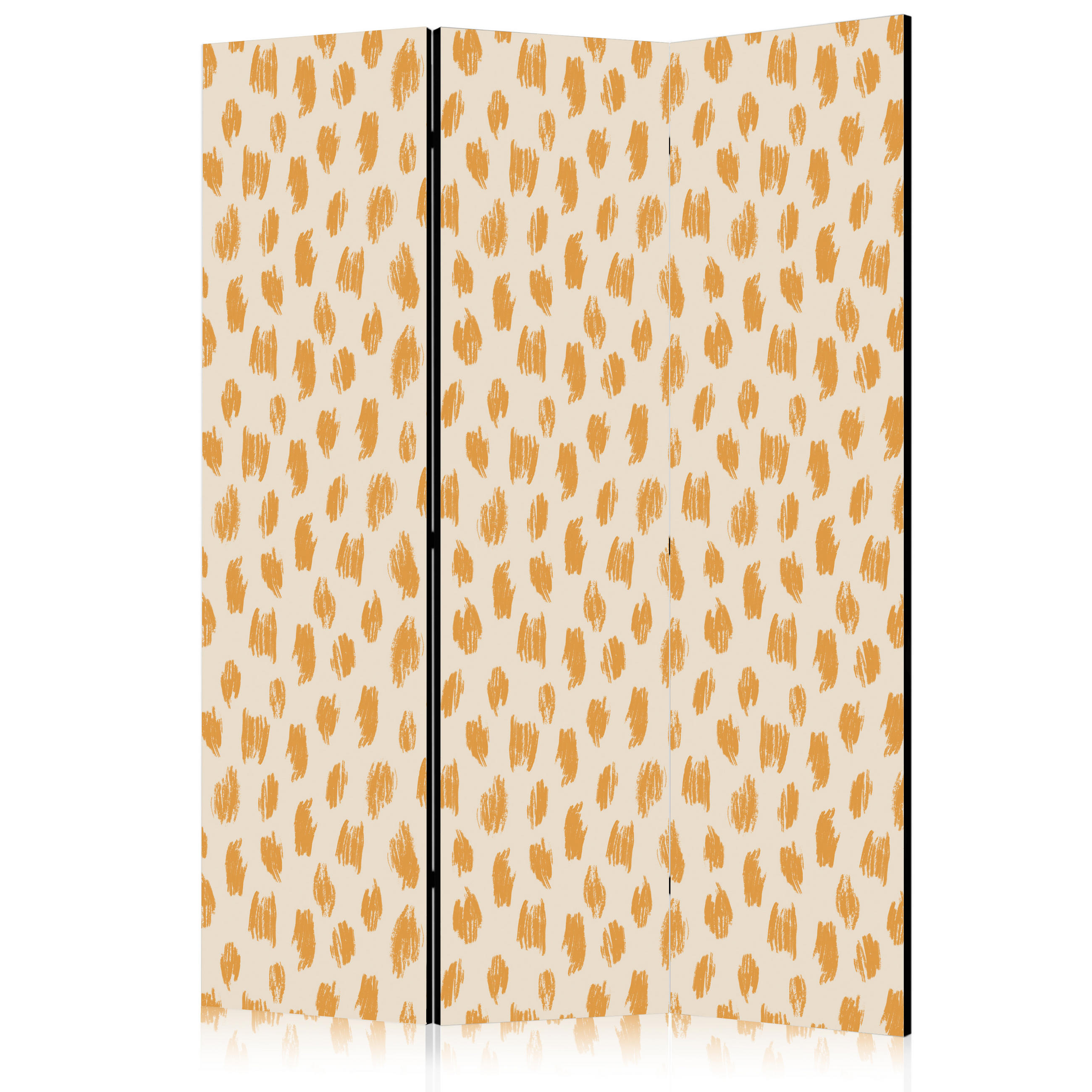 PARAVENT Akustik 3-tlg 135x172 cm Punkte Abstraktion - Gelb, Holz/Textil (135/172/3cm) - Muralo