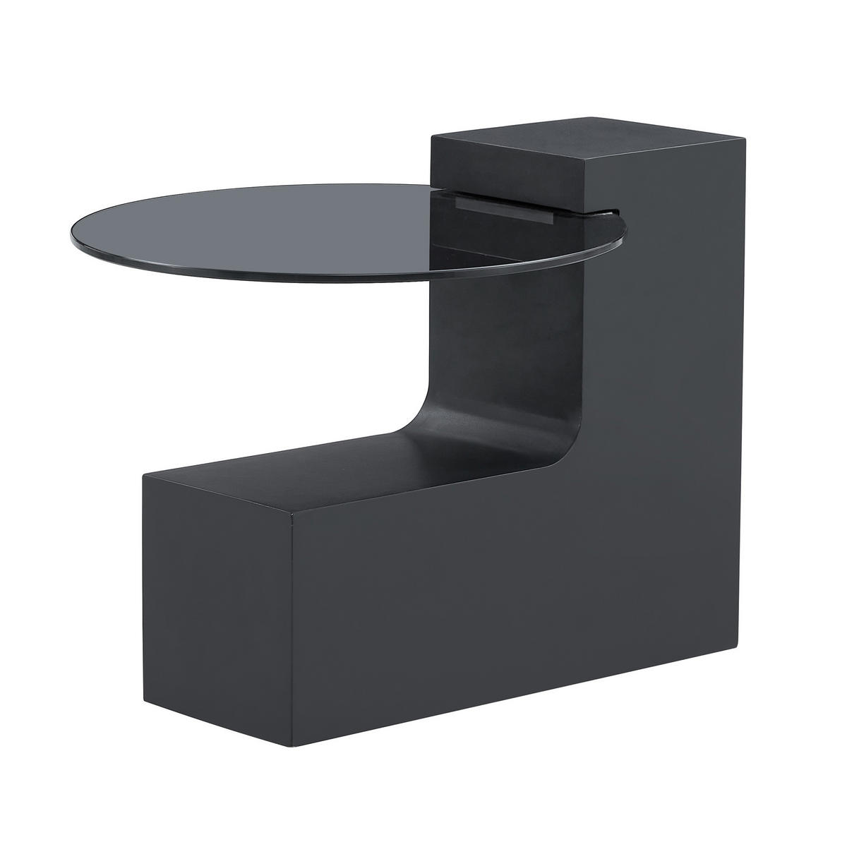 BEISTELLTISCH Weiß Schwarz Grau Ø 61 cm 2er-Set - Weiß, Holzwerkstoff (61/61/30cm) - PANGIVO