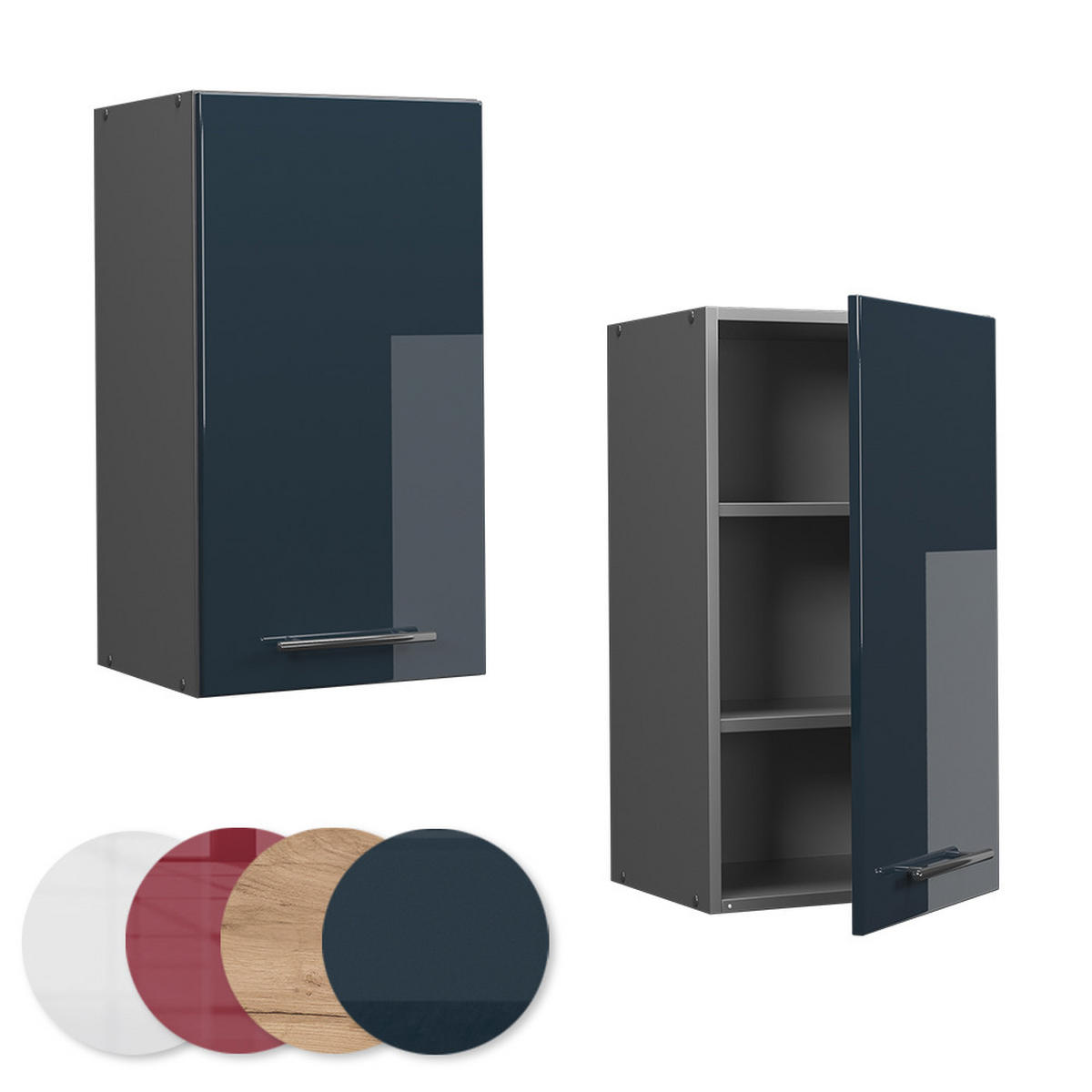 HÄNGESCHRANK Fame-Line Dunkelblau Hochglanz 40 cm - Anthrazit/Dunkelblau, Holzwerkstoff (40/72/34.1cm) - Vicco
