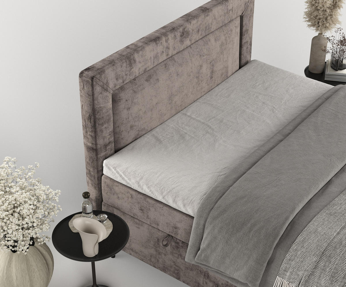 BOXBETT Noble Braun 160/200 cm - Schwarz/Braun, Holz/Holzwerkstoff (160/200cm) - Maison de Reve