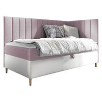 BOXBETT Maja Junior 3, Seite zum Öffnen des Bettkastens: Rechts - H3 - Weiß/Rosa, Holz (100/200cm) - MIRJAN24