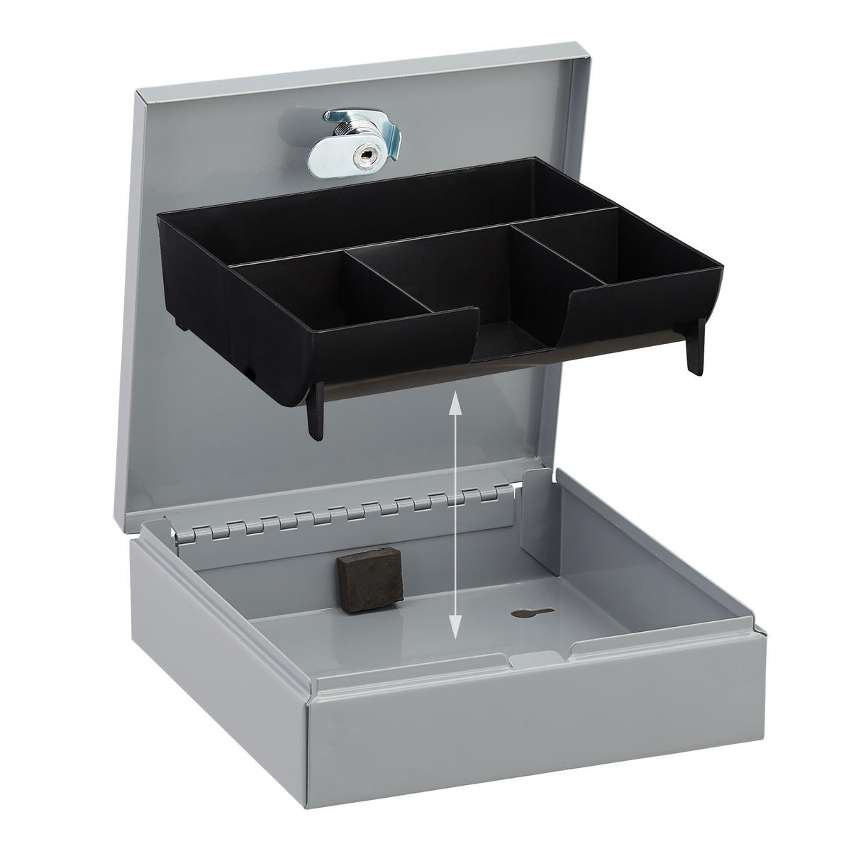 GELDKASSETTE - Grau, Kunststoff/Metall (17/5.5/17.5cm) - Relaxdays