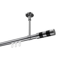 INNENLAUF-GARDINENSTANGEN-SET Sonette Mavell 120 cm, 1-läufig, 20 mm Ø Chrom - Chromfarben/Schwarz, Metall (120cm) - INTERDECO