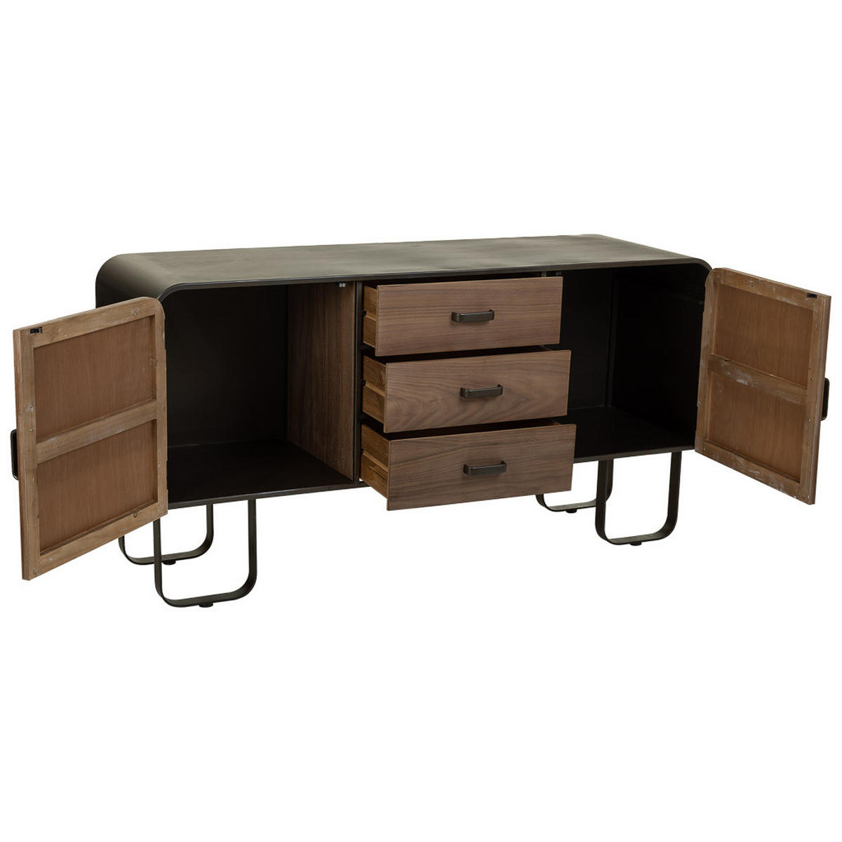 ANRICHTE aus Holz und Metall 145x47x76 cm - Braun, Metall (145/76/47cm) - Wanderlust
