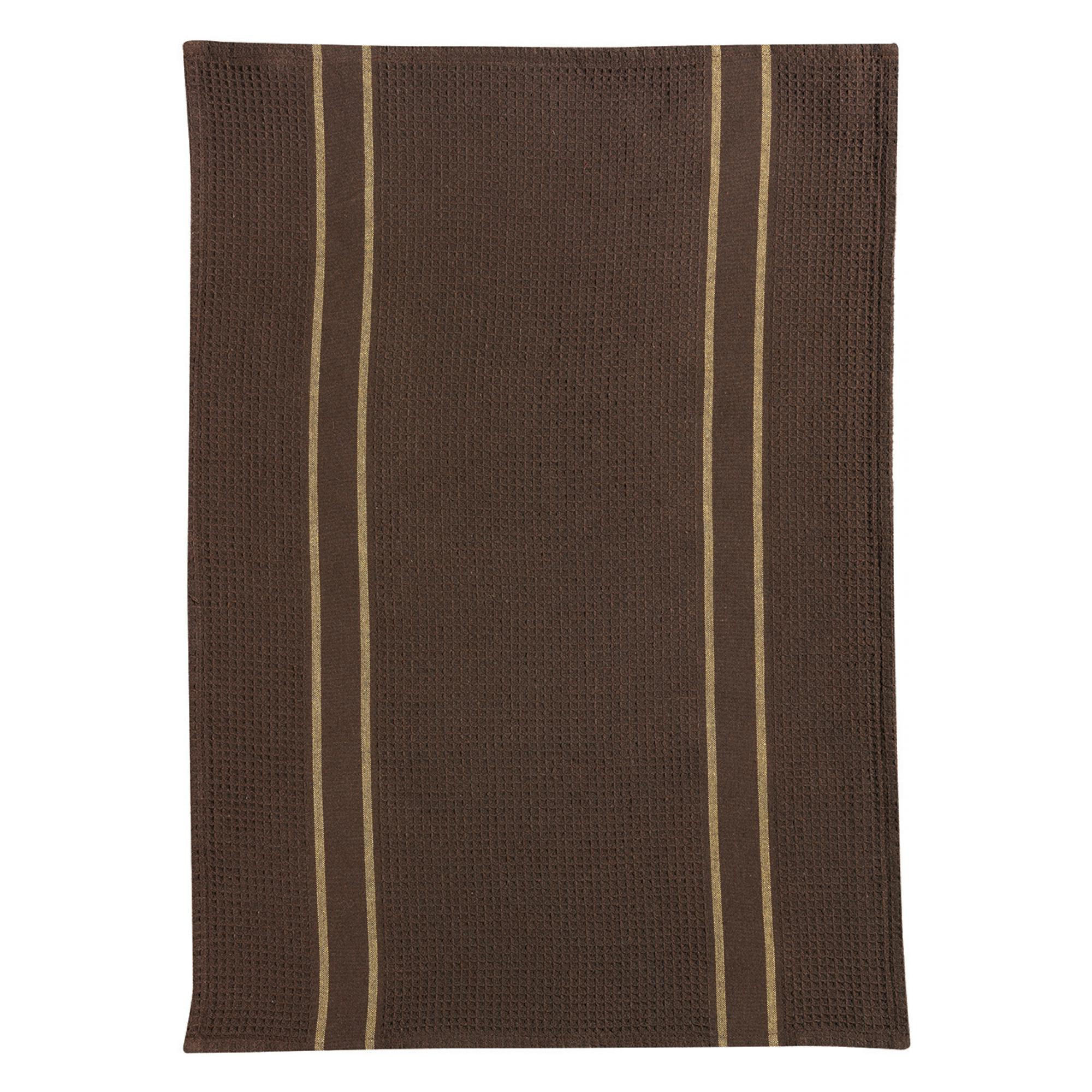 RECYCELTES GESCHIRRTUCH Lars kaffee 50 x 70 cm - Dunkelbraun, Textil (50/70cm) - Winkler