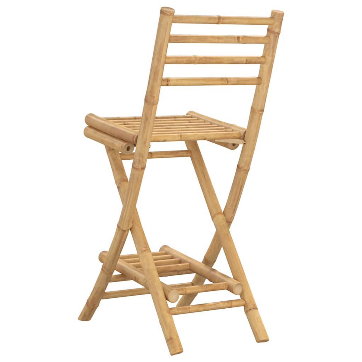 OUTDOOR-BARHOCKER Mit Fussstützen 2 Stk. KlaPPbar Bambus - Braun, Naturmaterialen (57.5/97/40cm) - vidaXL