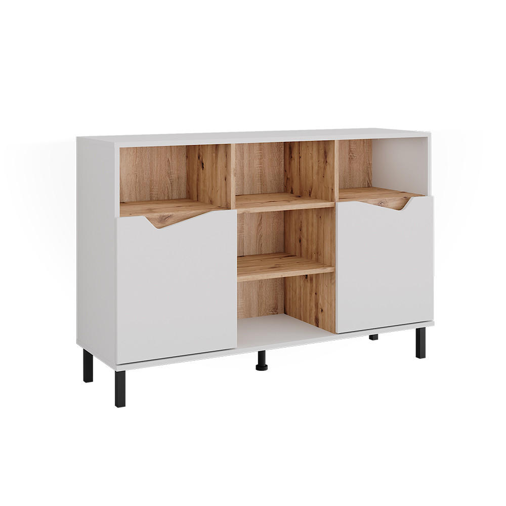 KREDENC Marelle Bílá/Artisan - bílá, kompozitní dřevo (120/81.3/38cm) - Vicco