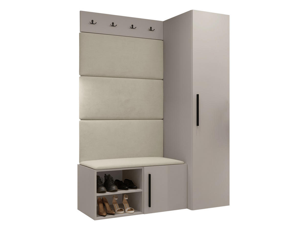 GARDEROBEN-SET Medi II - Kaschmir/Beige, Holzwerkstoff/Kunststoff (40/191/50cm) - MIRJAN24