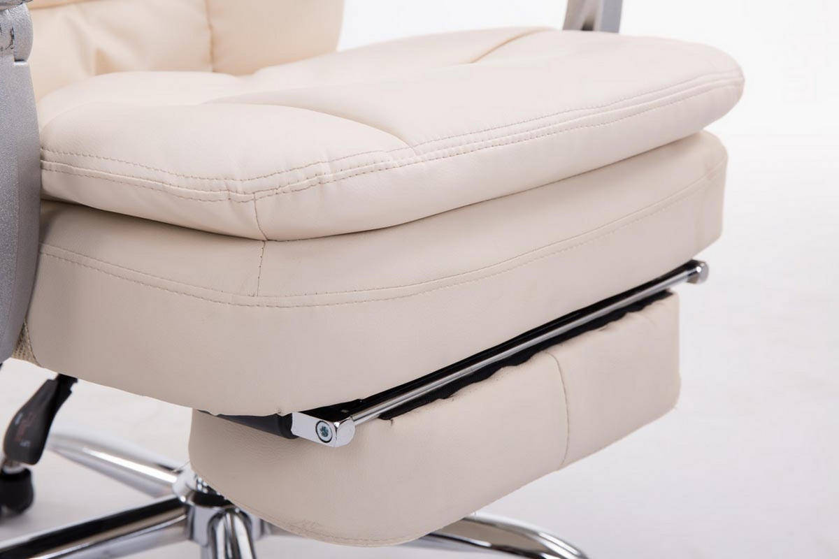 BÜROSTUHL XL Troja, Kunstleder Creme - Creme, Textil/Metall (67/122/67cm) - TPFLiving