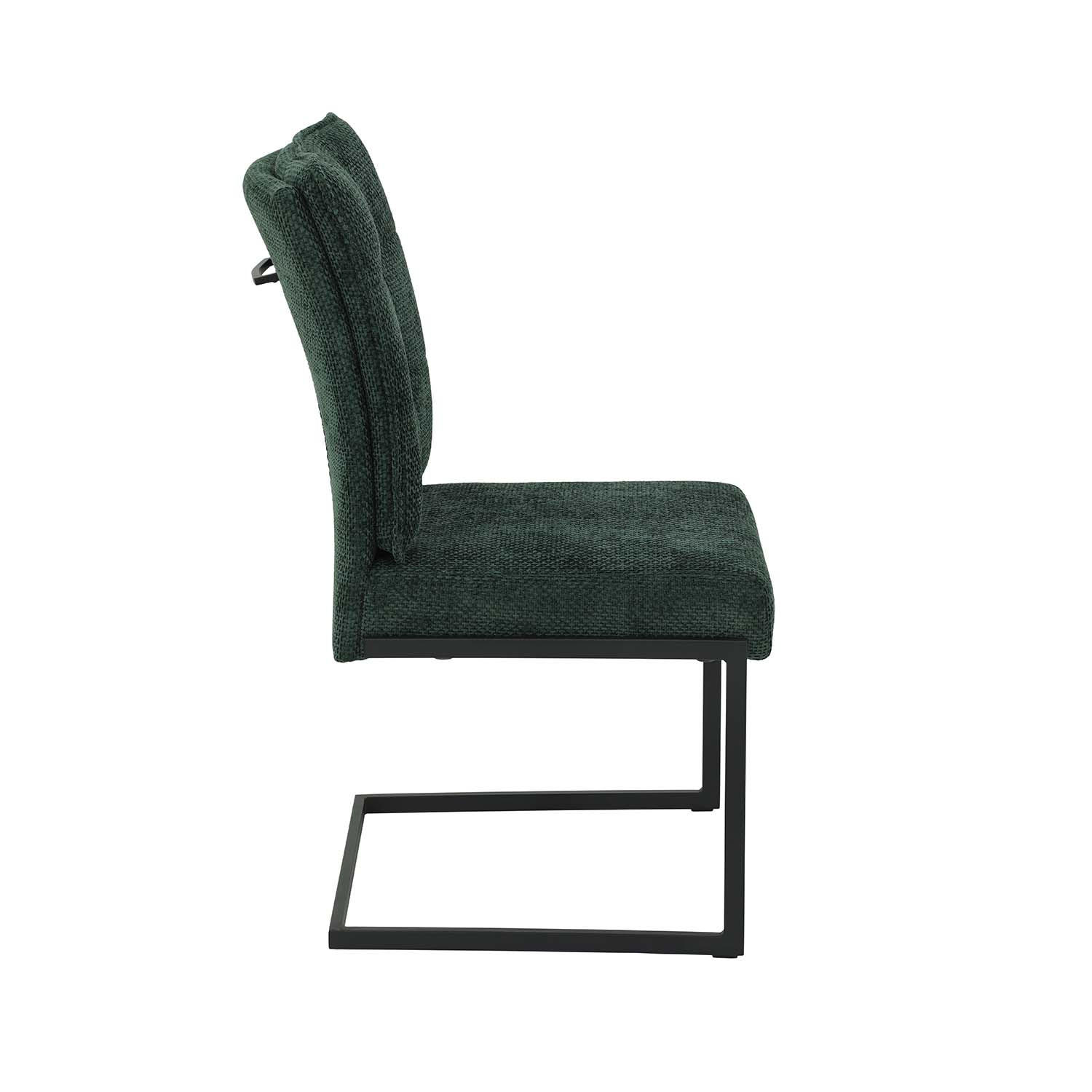 SCHWINGSTUHL 2 Stück Olivia - Grün - Dunkelgrün/Schwarz, Textil/Metall (52/98/49cm) - Hela Vertriebs GmbH