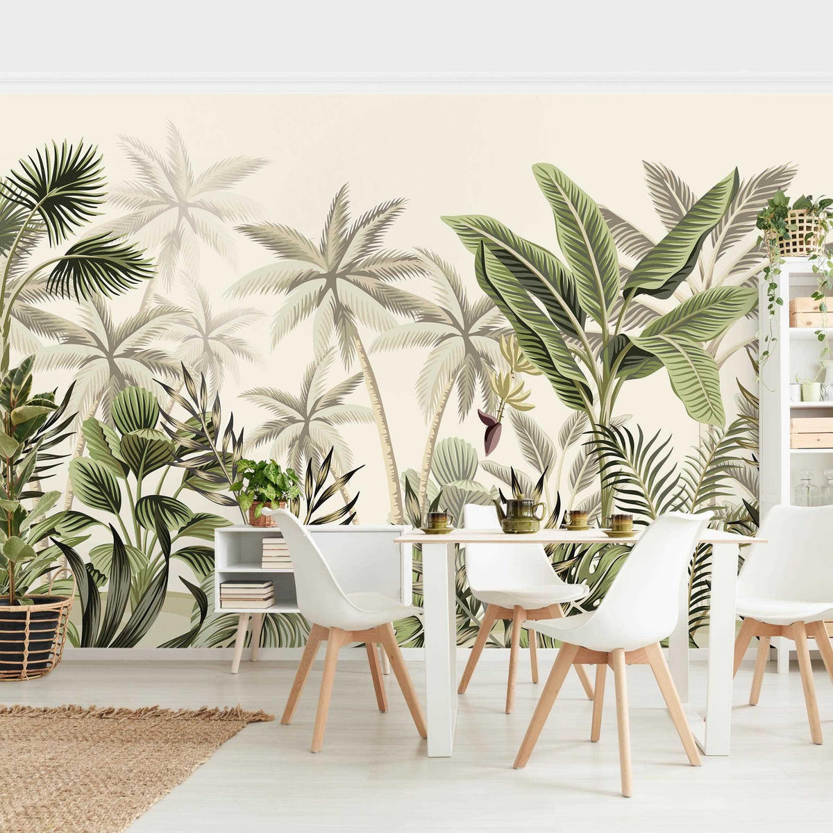 FOTOTAPETE Palmen im Dschungel 432/290 cm - Grün, Papier (432/290cm) - Bilderwelten