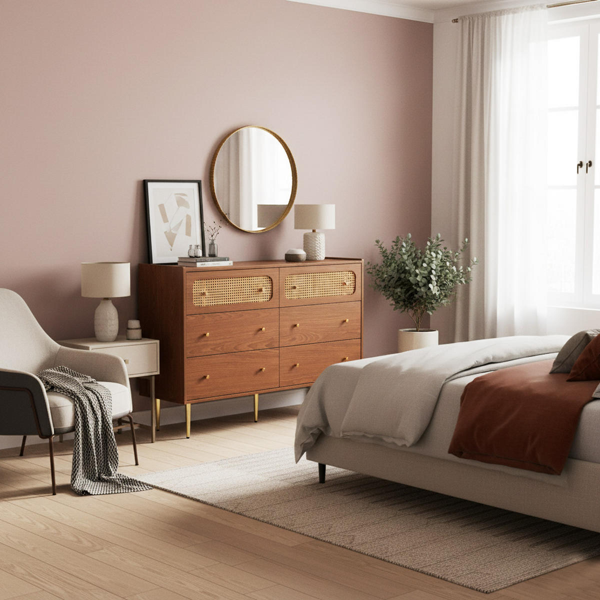 KOMMODE Braun 120/40/90CM - Braun, Holzwerkstoff/Metall (40/90/120cm) - Urban Meuble