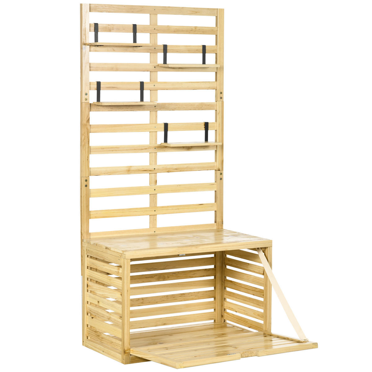 AUSSEN-AUFBEWAHRUNGSBANK, Holzfächer, naturholz - Beige, Holz (45/160/80cm) - Vallsero