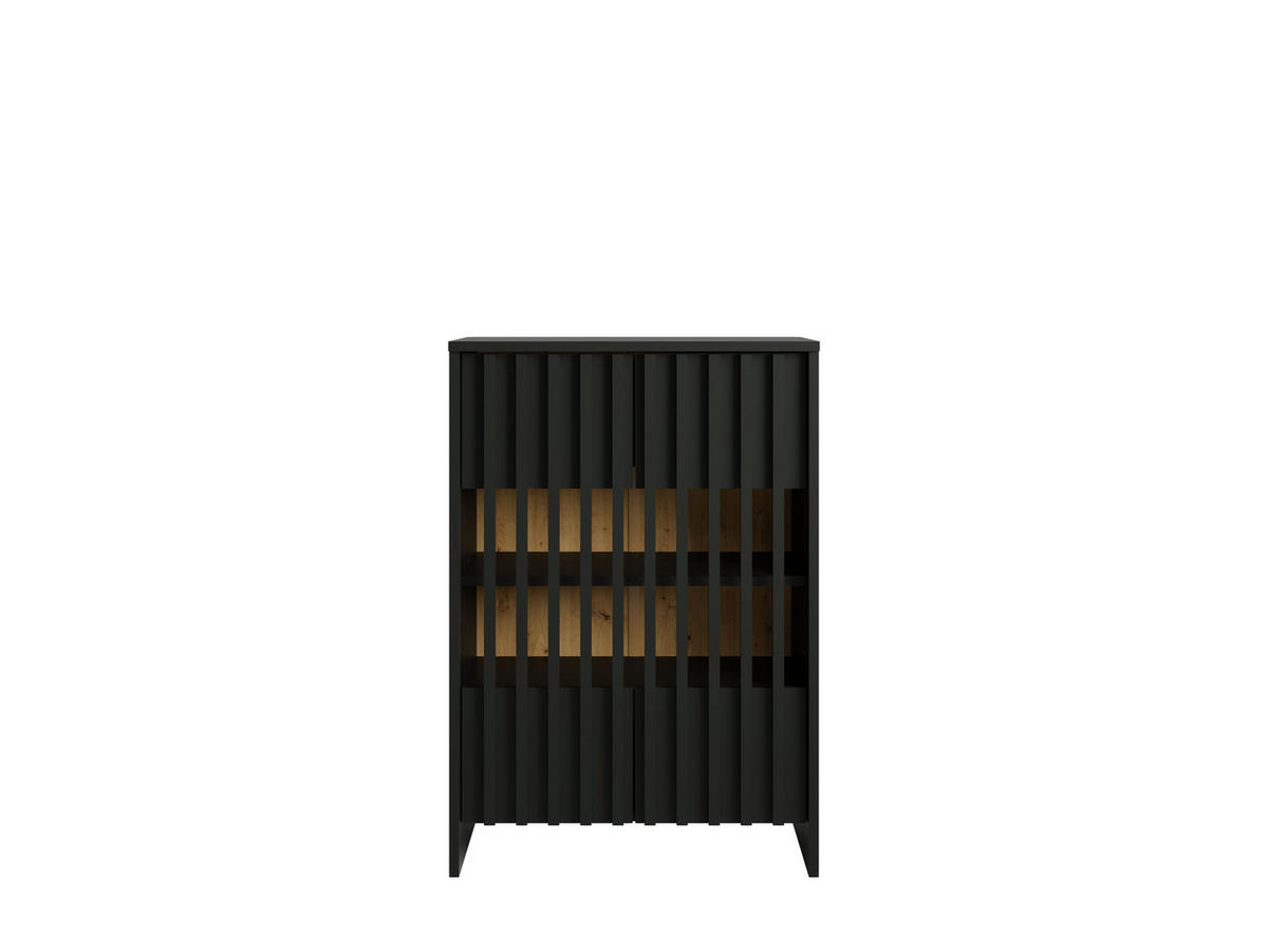 KOMMODE Onyx Schwarz 60/87/34 - Schwarz, Holzwerkstoff (60/87/34cm) - RAUMHIRSCH FURNITURE