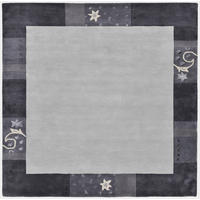 HANDTUFTTEPPICH Royal Ganges 200x200 cm - Silberfarben, Textil (200/200cm) - THEKO