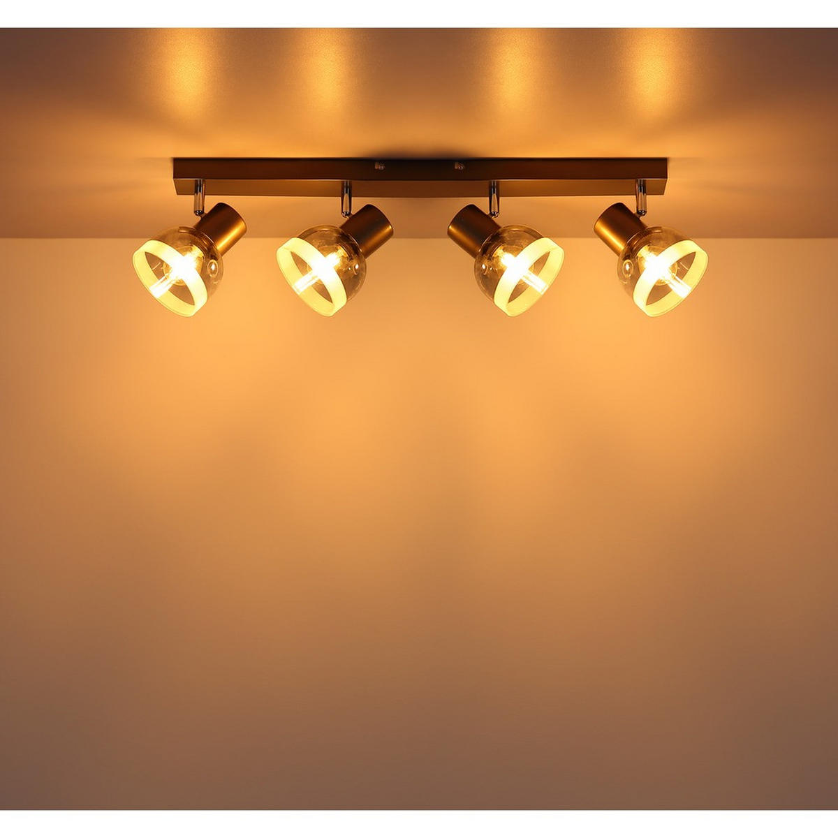 DECKENLEUCHTE KAIRO - Schwarz, Glas (56/10/14cm) - Globo Lighting