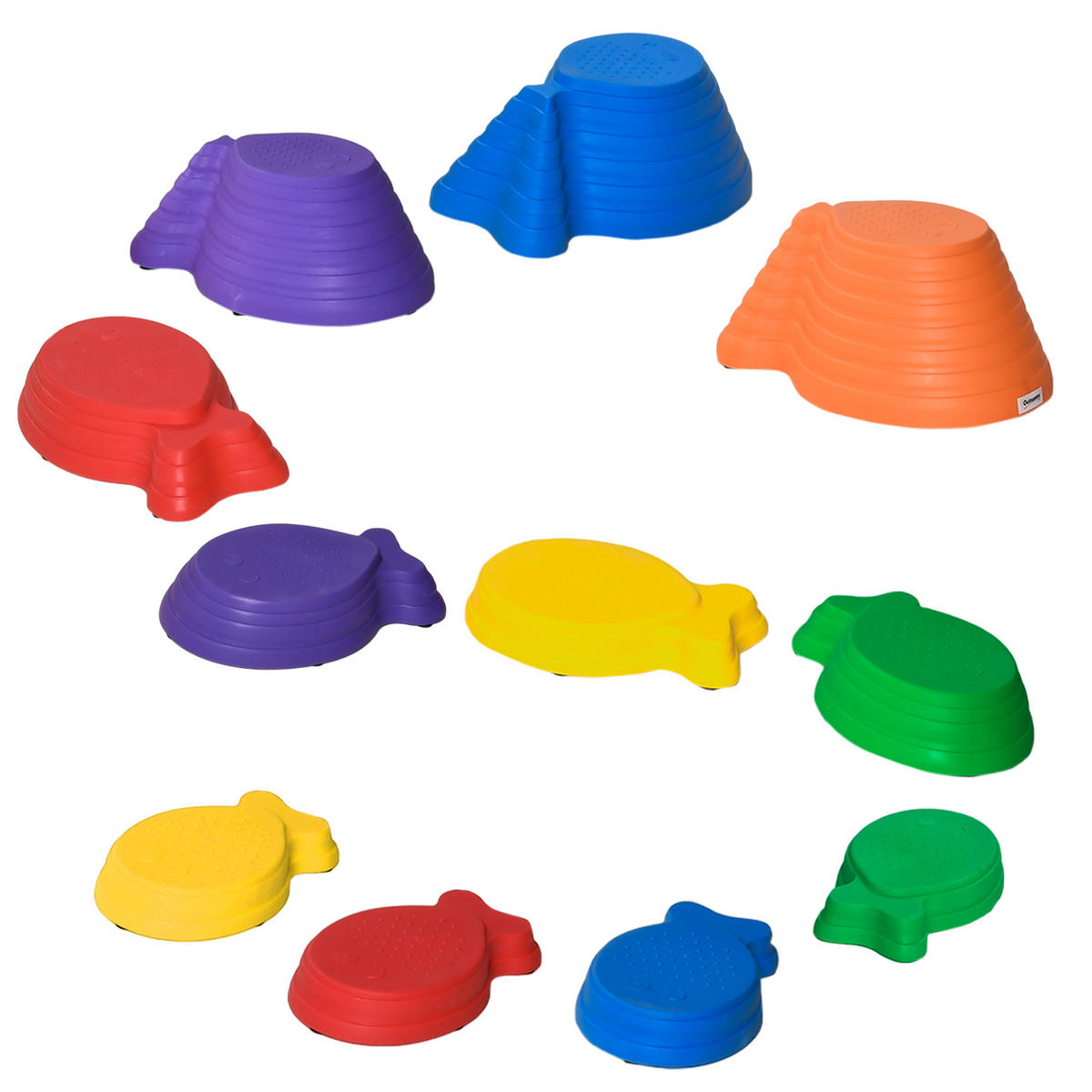 BALANCE-STEINE DE-10216 11 Stück, stapelbar, rutschfest Bunt - Multicolor, Kunststoff (31/20/42cm) - ComfortXL