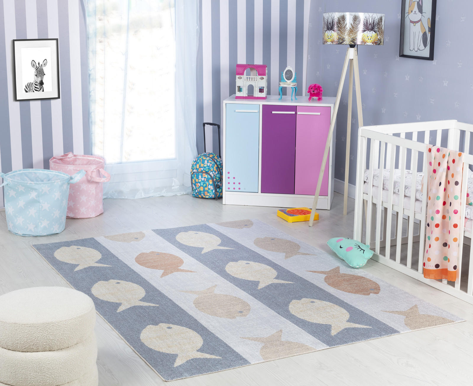 KINDERTEPPICH Maschinenwaschbar 160/213 cm Mehrfarbig - Multicolor, Naturmaterialien/Textil (160/213cm) - LIVABLISS