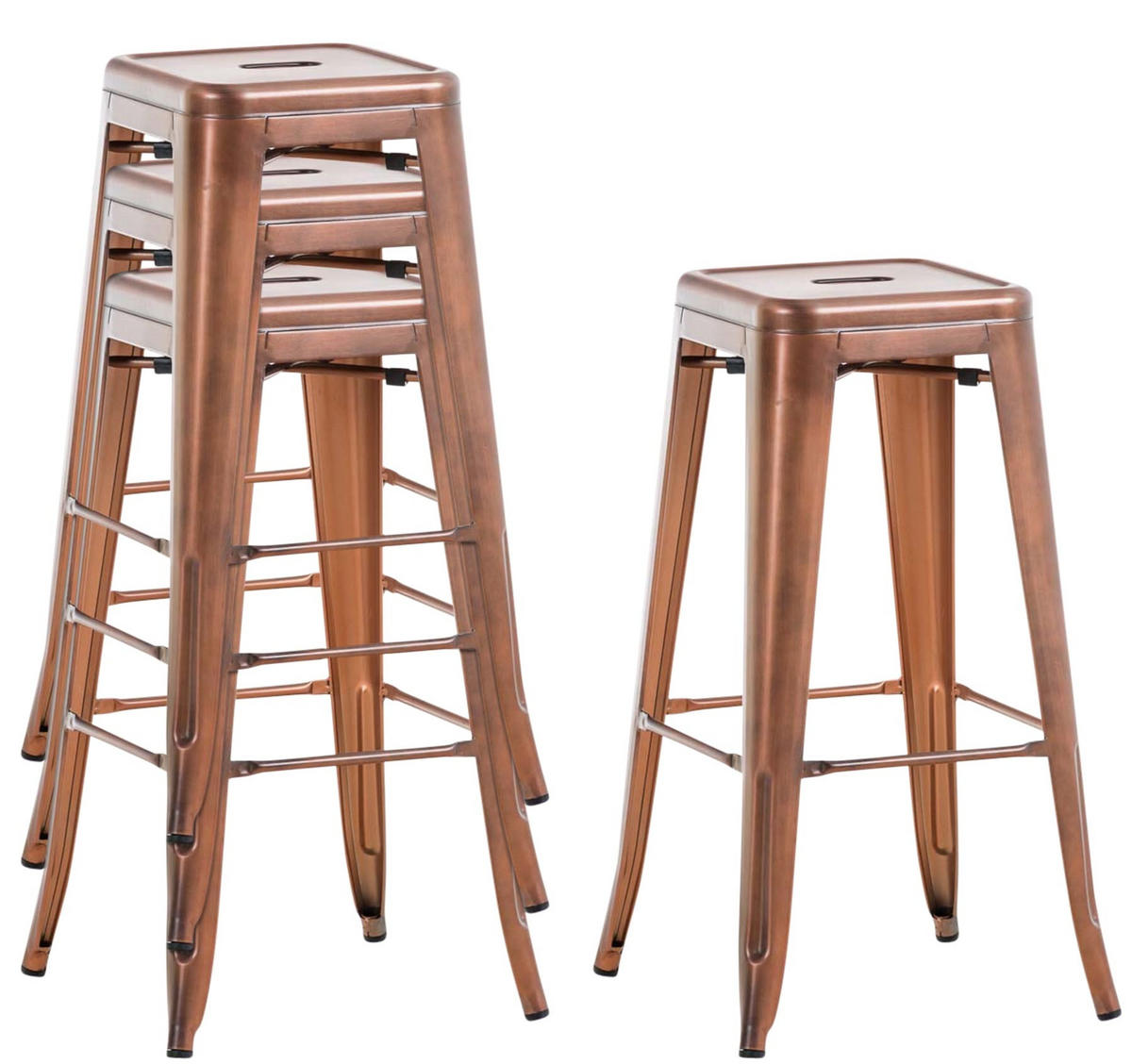 BARHOCKER MILAN Kupfer Metall - Kupferfarben, Metall (43/76/43cm) - DELUKE