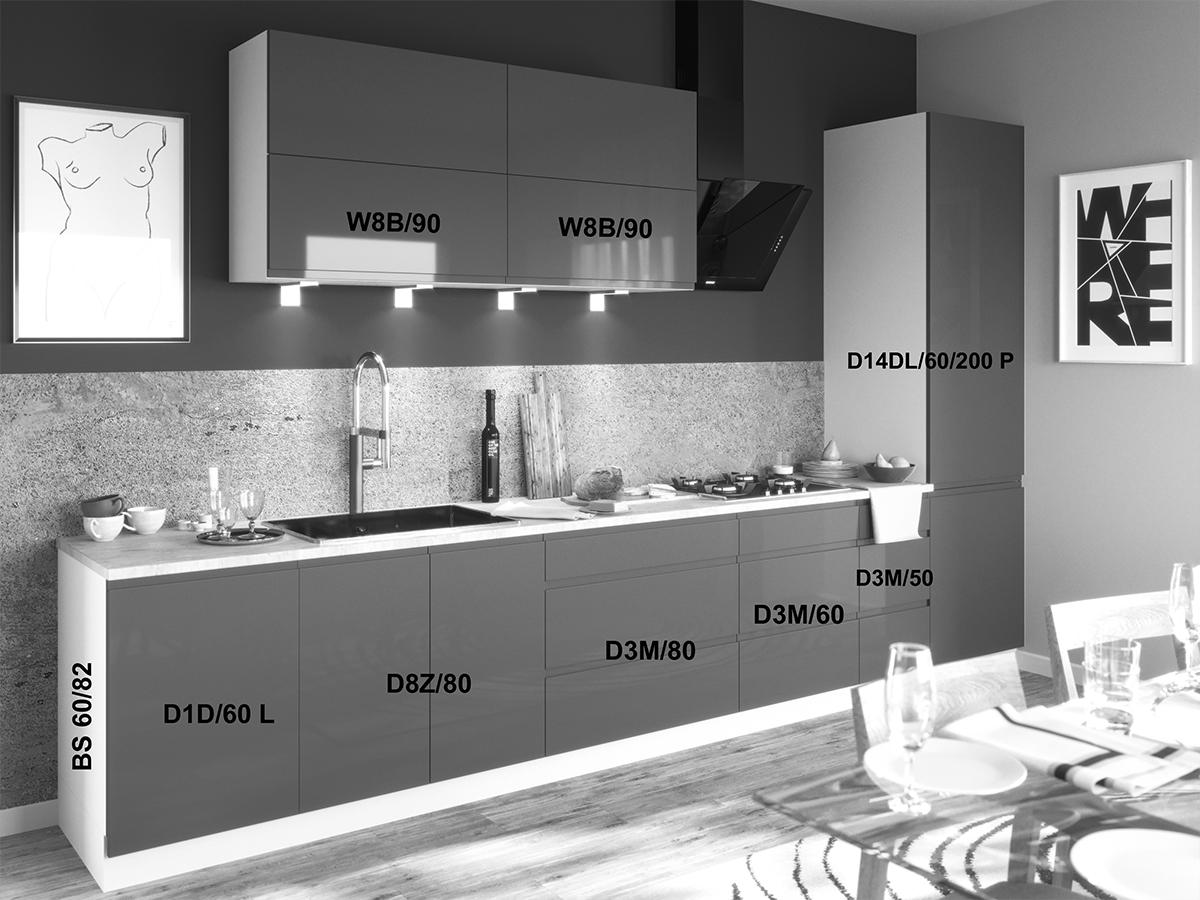 KÜCHENZEILE Florence 8-teilig Blassgrün / Altrosa 392 / 59 / 207 cm - Altrosa/Grün, Holzwerkstoff (392/207/59cm) - Feldmann-Wohnen