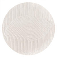 TEPPICH Kurzflor Struktur Wohnzimmer schmutzabweisend Creme Rund 200D - Creme, Textil (200/200cm) - KADIMA DESIGN