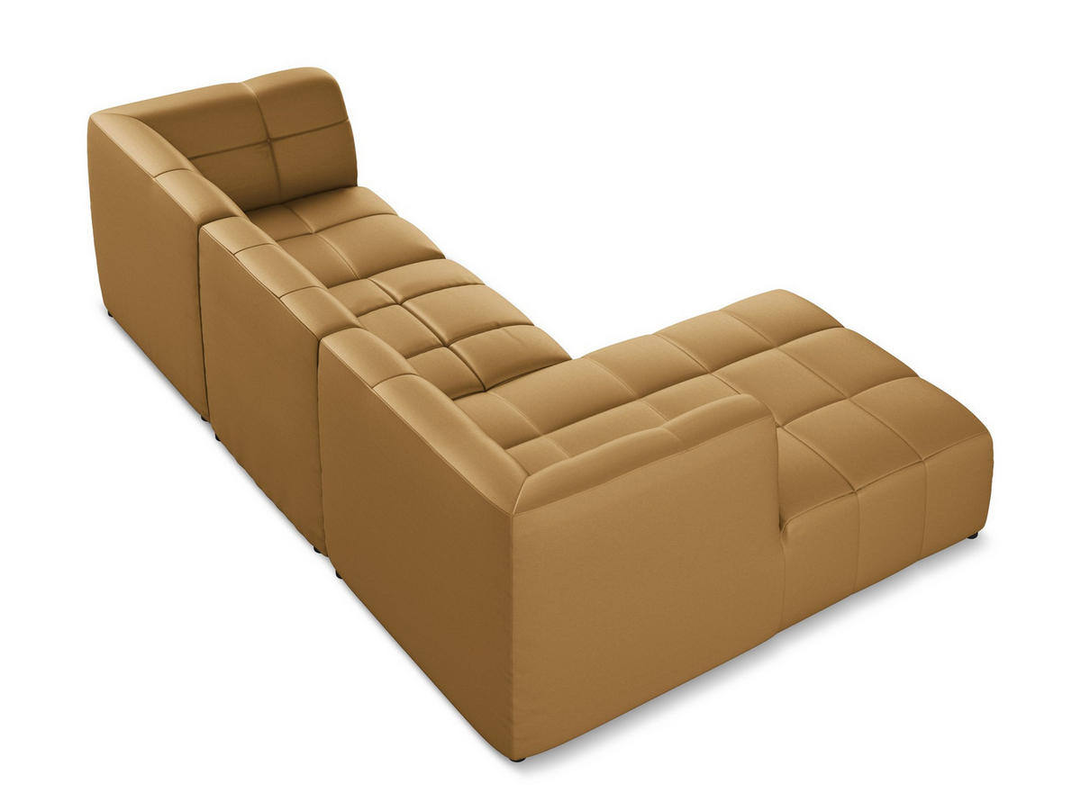 ECKSOFA Links Kunstleder Braun - Cognac/Schwarz, Holzwerkstoff/Kunststoff (266/175cm) - Makamii