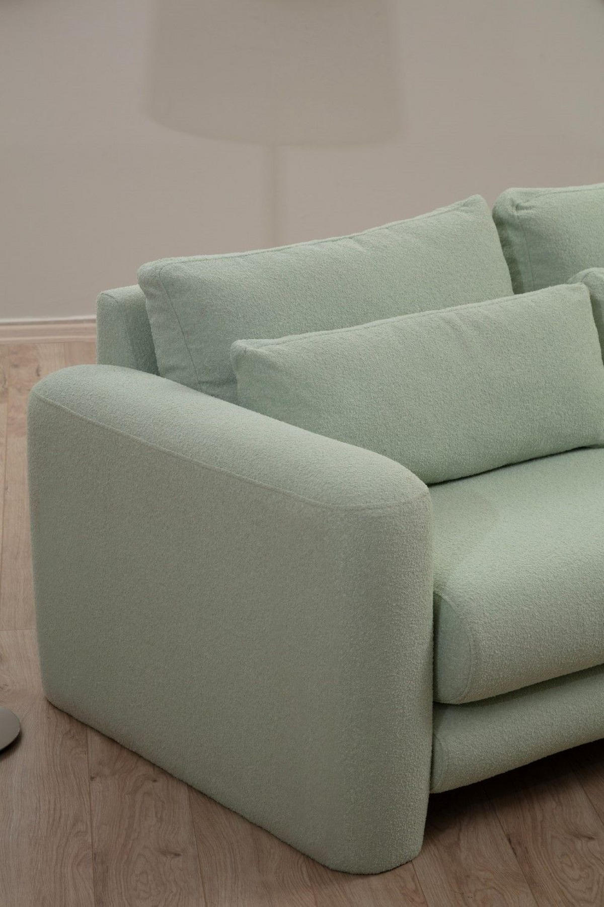 ECKSOFA mit losen Rückenkissen - Schwarz/Grün, Holz/Kunststoff (165/290cm) - myHomelando