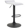 BARHOCKER Lederlook weiß - Walnussfarben/Schwarz, Textil/Metall (36/63/39cm) - CLP