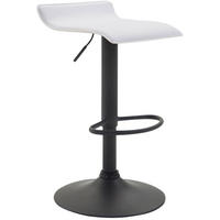 BARHOCKER Lederlook weiß - Walnussfarben/Schwarz, Textil/Metall (36/63/39cm) - CLP