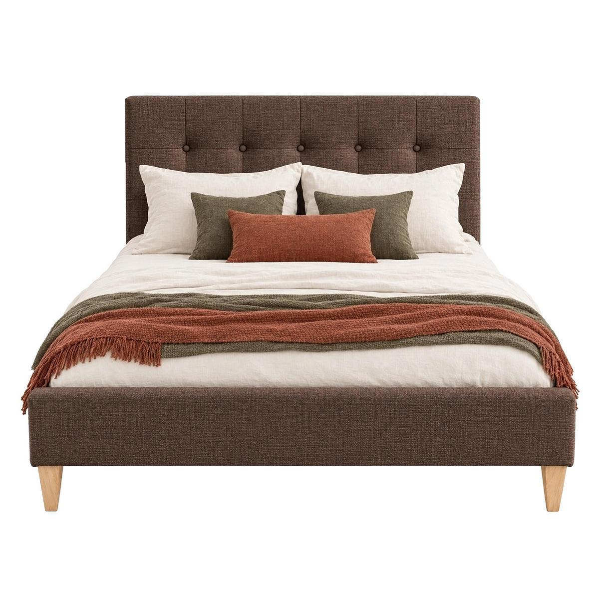 POLSTERBETT mit Lattenrost 180/200 cm in Braun - Braun, Textil (180/200cm) - Homestyle4u