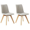 ESSZIMMERSTUHL 2er-Set Hellgrau Calgary - Hellgrau/Braun, Textil (48/86/56cm) - Beliani