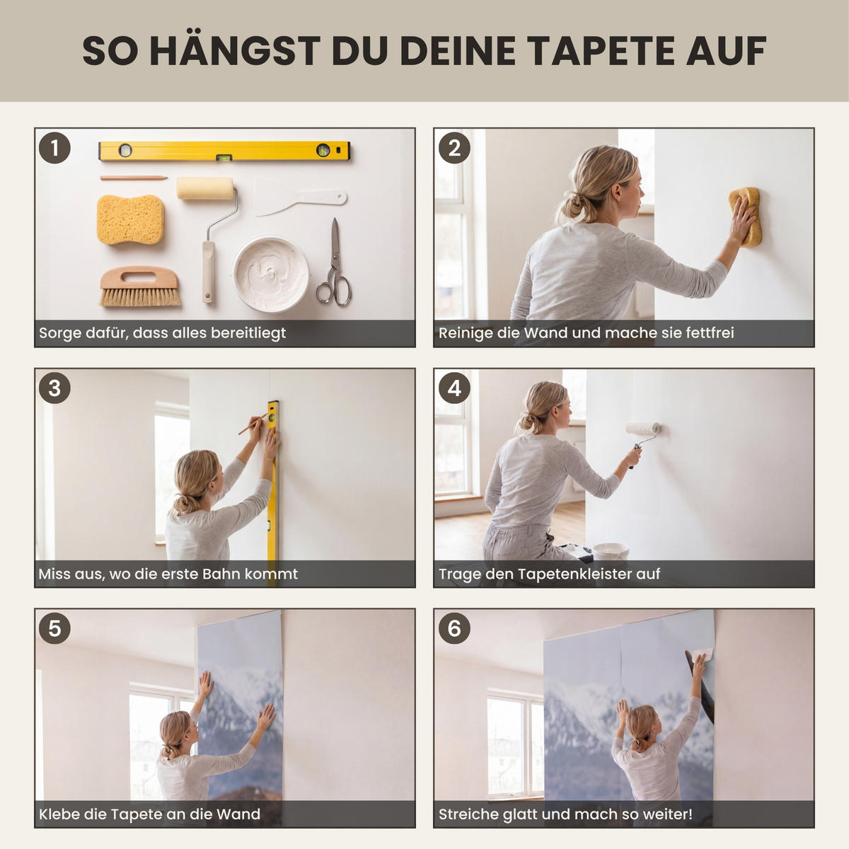 TAPETE - Schottischer Hochländer - Braun - Wasser - 450x240 cm - Braun, Papier (450/240cm) - OnlyWow