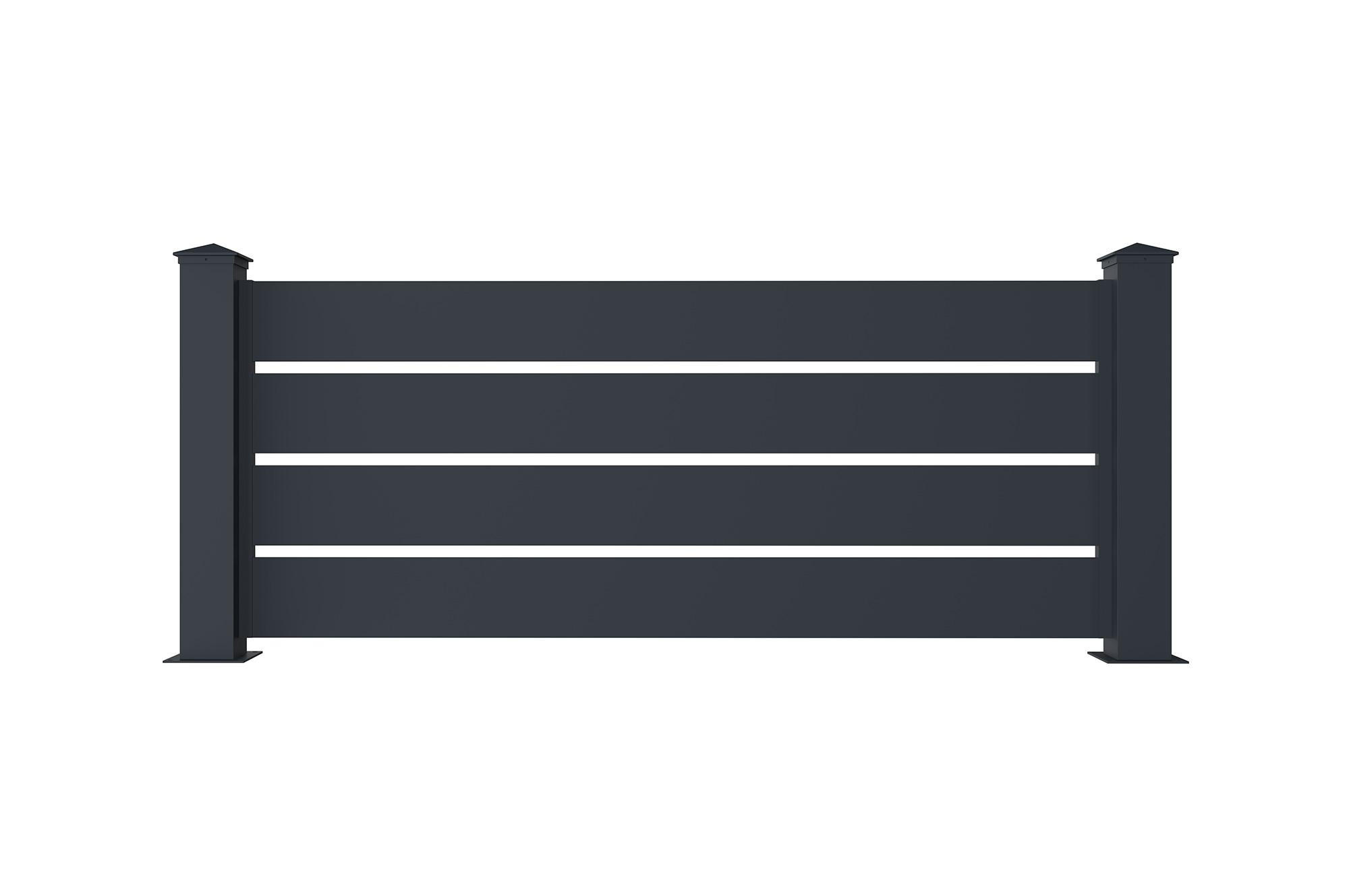 VORGARTENZAUN 3er-Set Vogel grau 1,9m H.80cm aluminium - Grau, Metall (567/80cm) - Casanoov