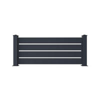 VORGARTENZAUN 3er-Set Vogel grau 1,9m H.80cm aluminium - Grau, Metall (567/80cm) - Casanoov
