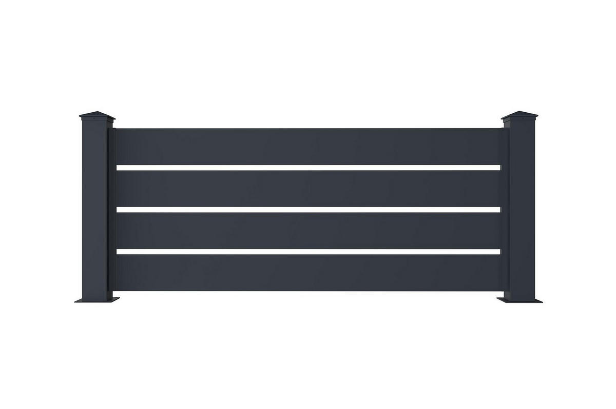 VORGARTENZAUN 3er-Set Vogel grau 1,9m H.80cm aluminium - Grau, Metall (567/80cm) - Casanoov
