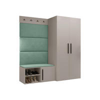 GARDEROBEN-SET Medi I - Kaschmir/Schwarz, Holzwerkstoff/Kunststoff (80/191/50cm) - MIRJAN24