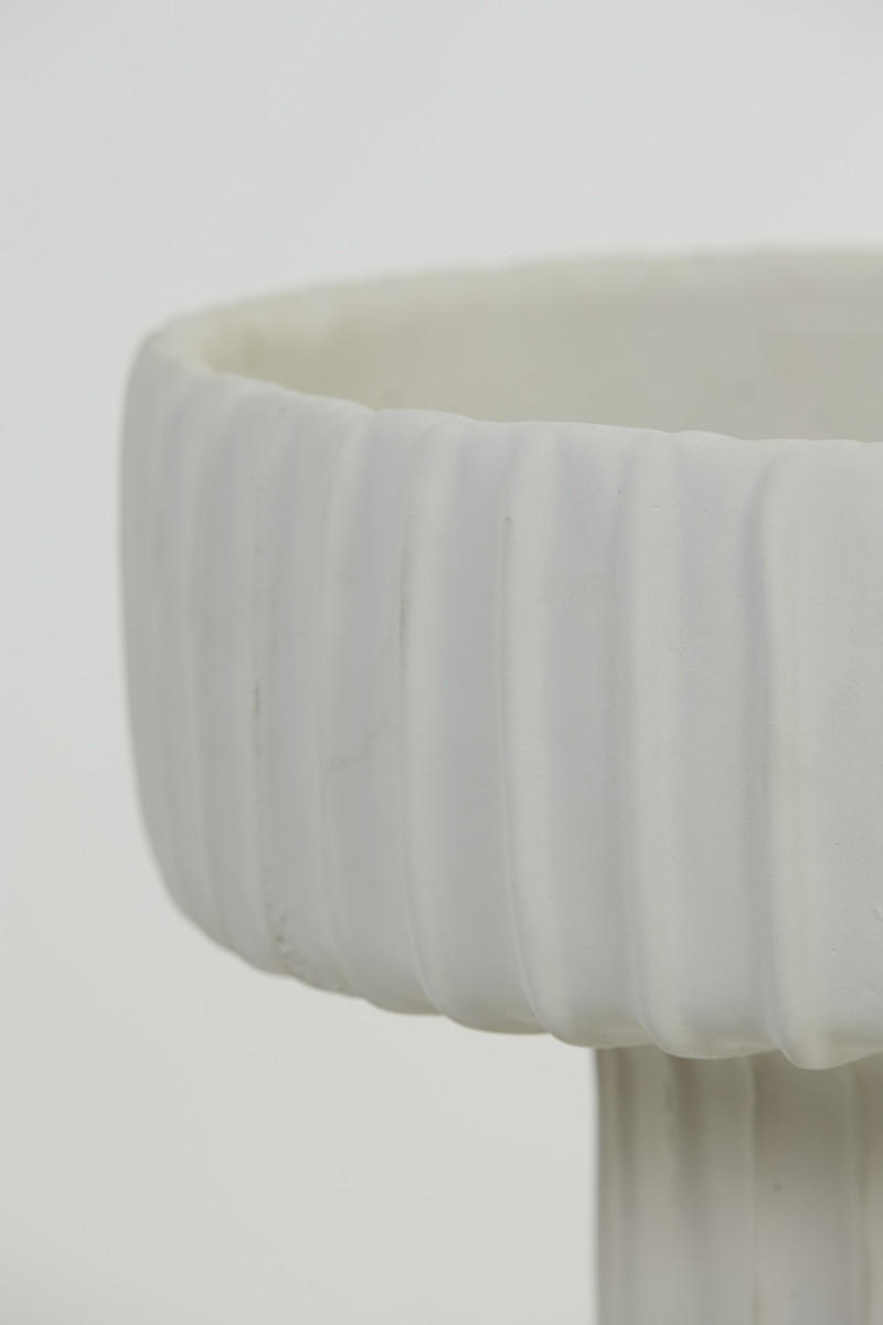 TOPF Maja Weiß Ø40/30 cm - Weiß, Stein (40/30cm) - Light & Living