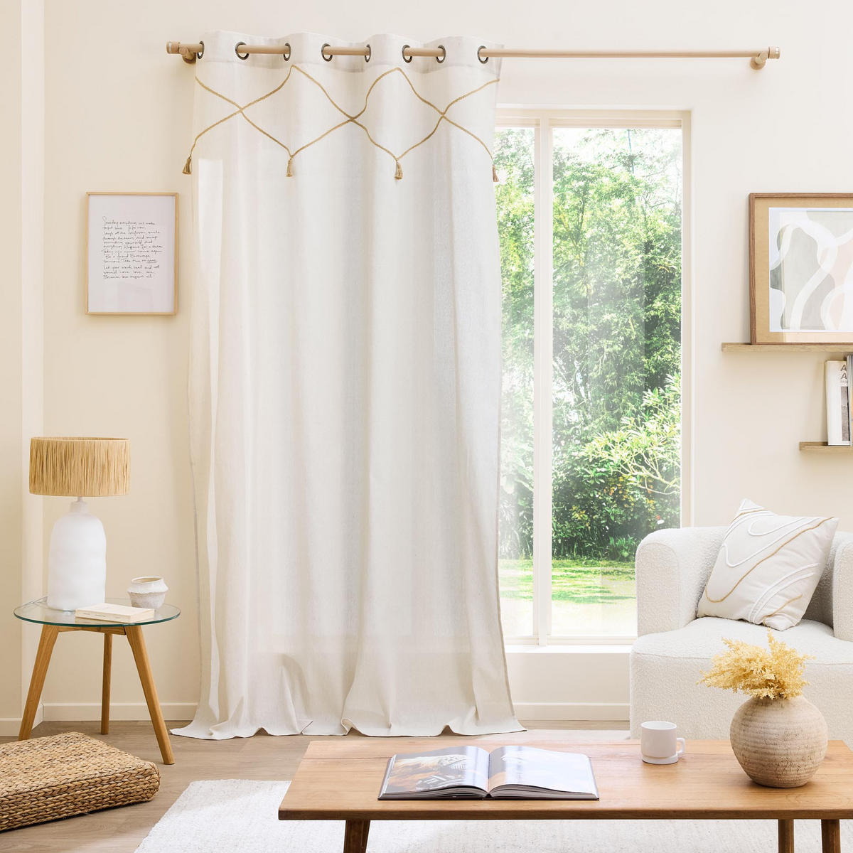 FENSTERVORHANG Jute-Dekor Lacia 140/240 cm - Beige, Textil (240/140cm) - Douceur d´intérieur