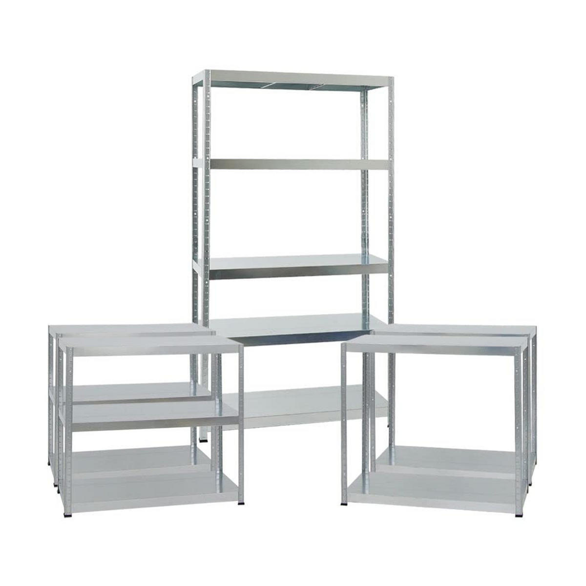 SCHWERLASTREGAL Steel Eagle 3er-Set mit 3x 180x100x40 cm Fachlast 130 kg Verzinkt - Silberfarben, Metall (300/180/40cm) - PROREGAL