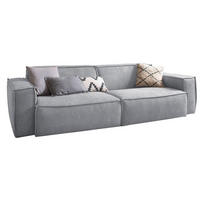 SOFA SAMU Hellgrau Webstoff - Hellgrau/Schwarz, Textil (236/72/106cm) - KAWOLA