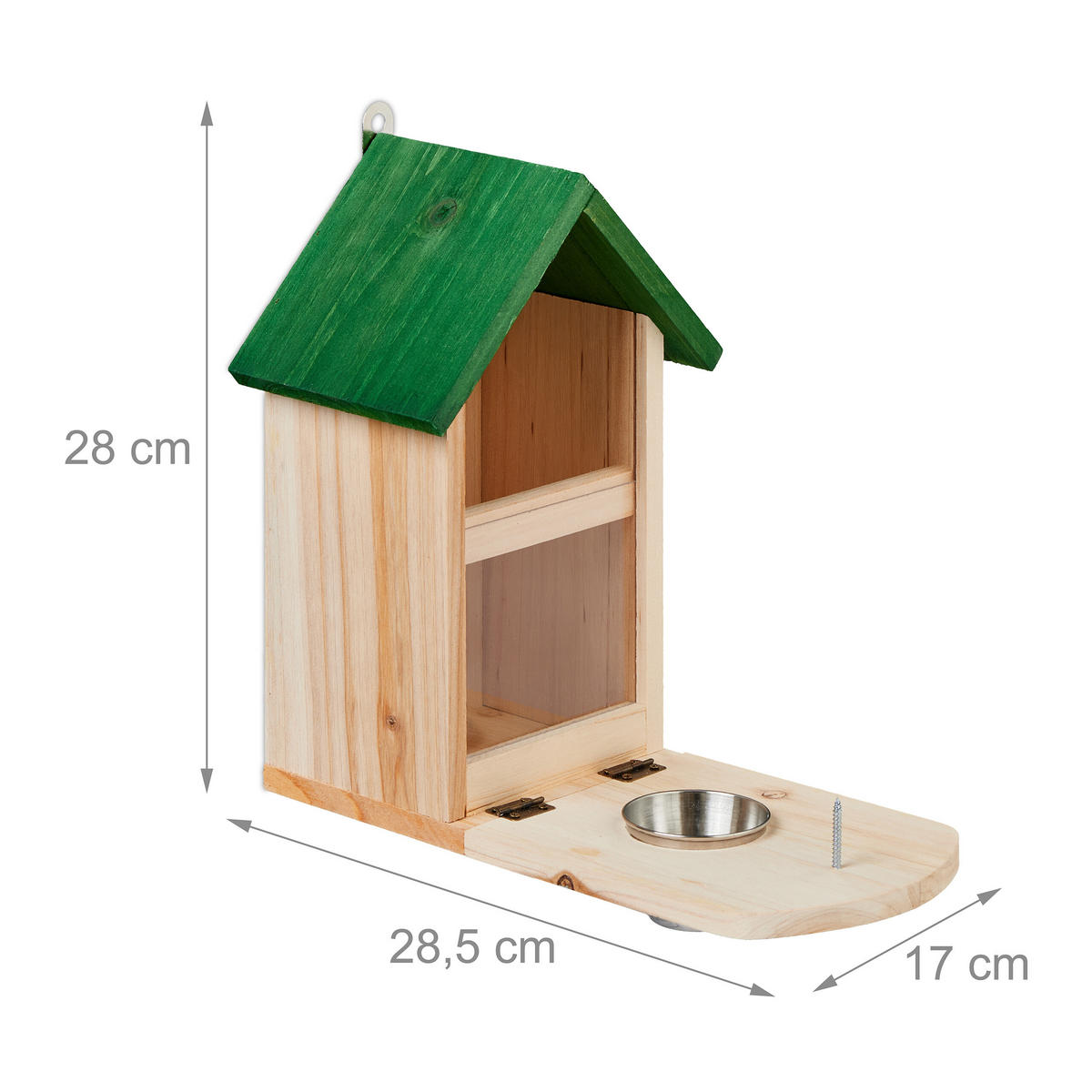 EICHHÖRNCHENFUTTERHAUS - Hellbraun, Holz/Kunststoff (17/28/28.8cm) - Relaxdays