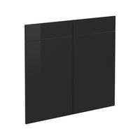 KUCHYŇSKÁ DVÍŘKA R-Line Černý vysoký lesk - vysoce lesklá černá, kompozitní dřevo (79.2/70.8/1.6cm) - Vicco