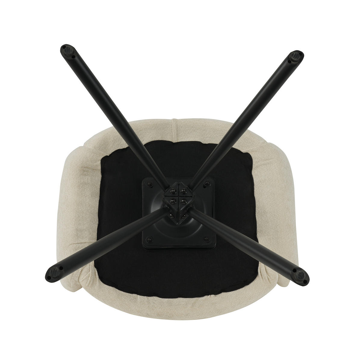 ARMLEHNSTUHL-SET DE-36849 2 Stück mit Drehfunktion Cremeweiß - Creme, Metall (36/86.5/53.5cm) - ComfortXL