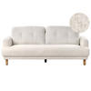 3-SITZER-SOFA Bouclé Weiß Tuve - Hellbraun/Weiß, Textil (199/85/90cm) - Beliani