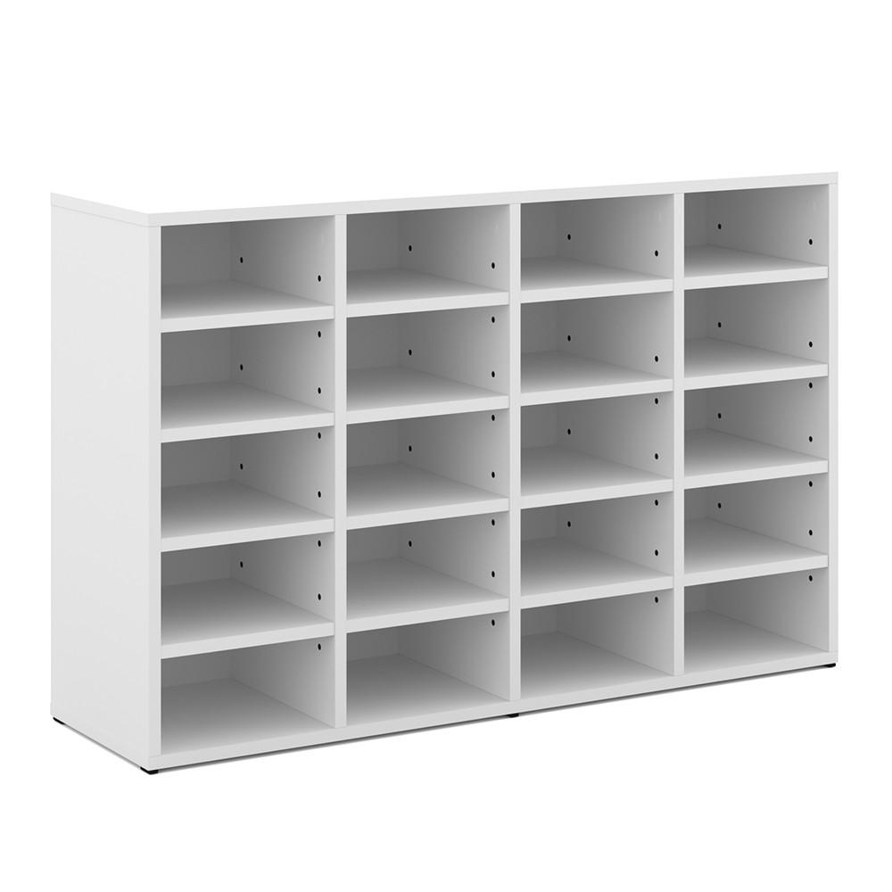 SCHUHREGAL Lysander Weiß 104 x 65.5 cm - Weiß, Holzwerkstoff (104/65.5/33cm) - Vicco