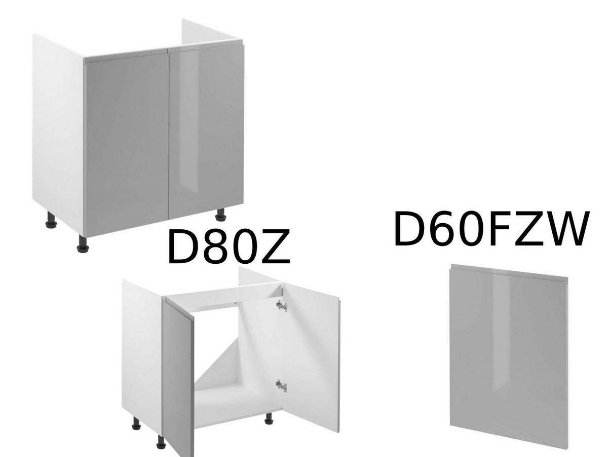 ECKKÜCHE 280 x 220 cm – Aspen KA3-M280 - in Grau/Hochglanz - Grau, Holz (500/212/58cm)