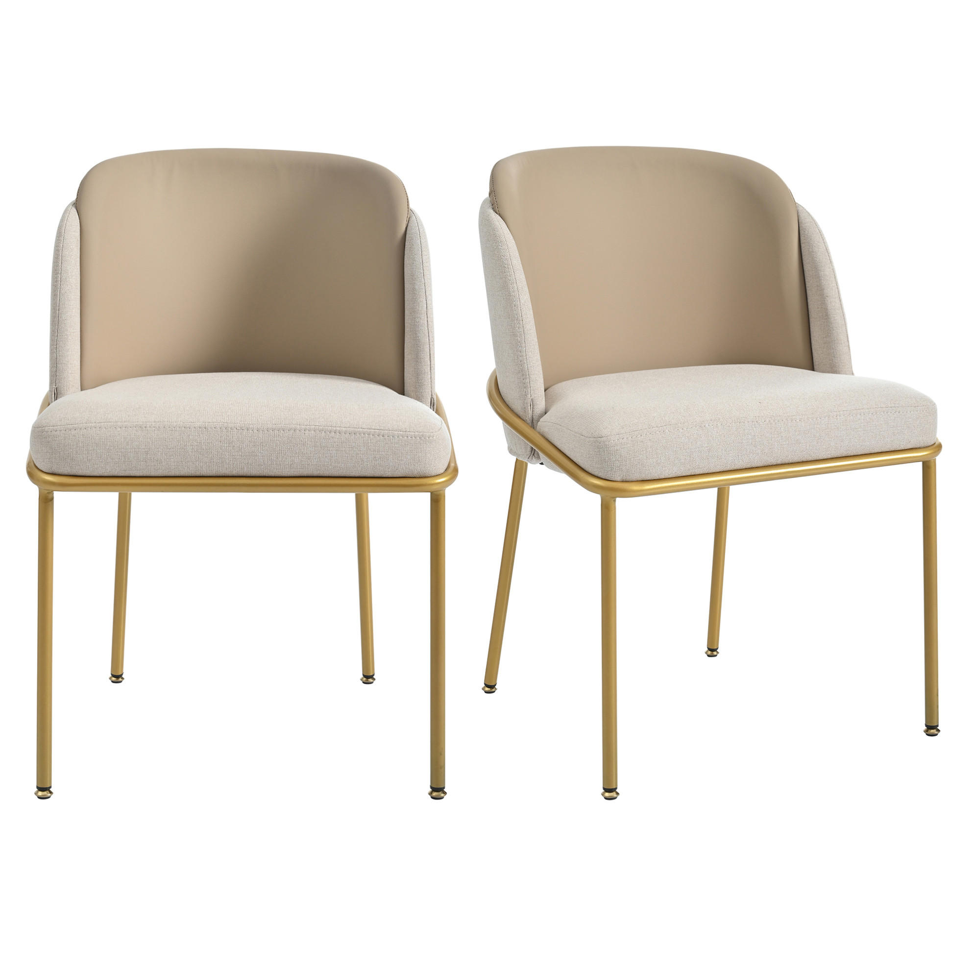 ESSZIMMERSTUHL 2er-Set mit verstellbaren Füßen Beige/Khaki - Beige, Metall (55/85/55cm) - Meubliv