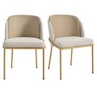 ESSZIMMERSTUHL 2er-Set mit verstellbaren Füßen Beige/Khaki - Beige, Metall (55/85/55cm) - Meubliv