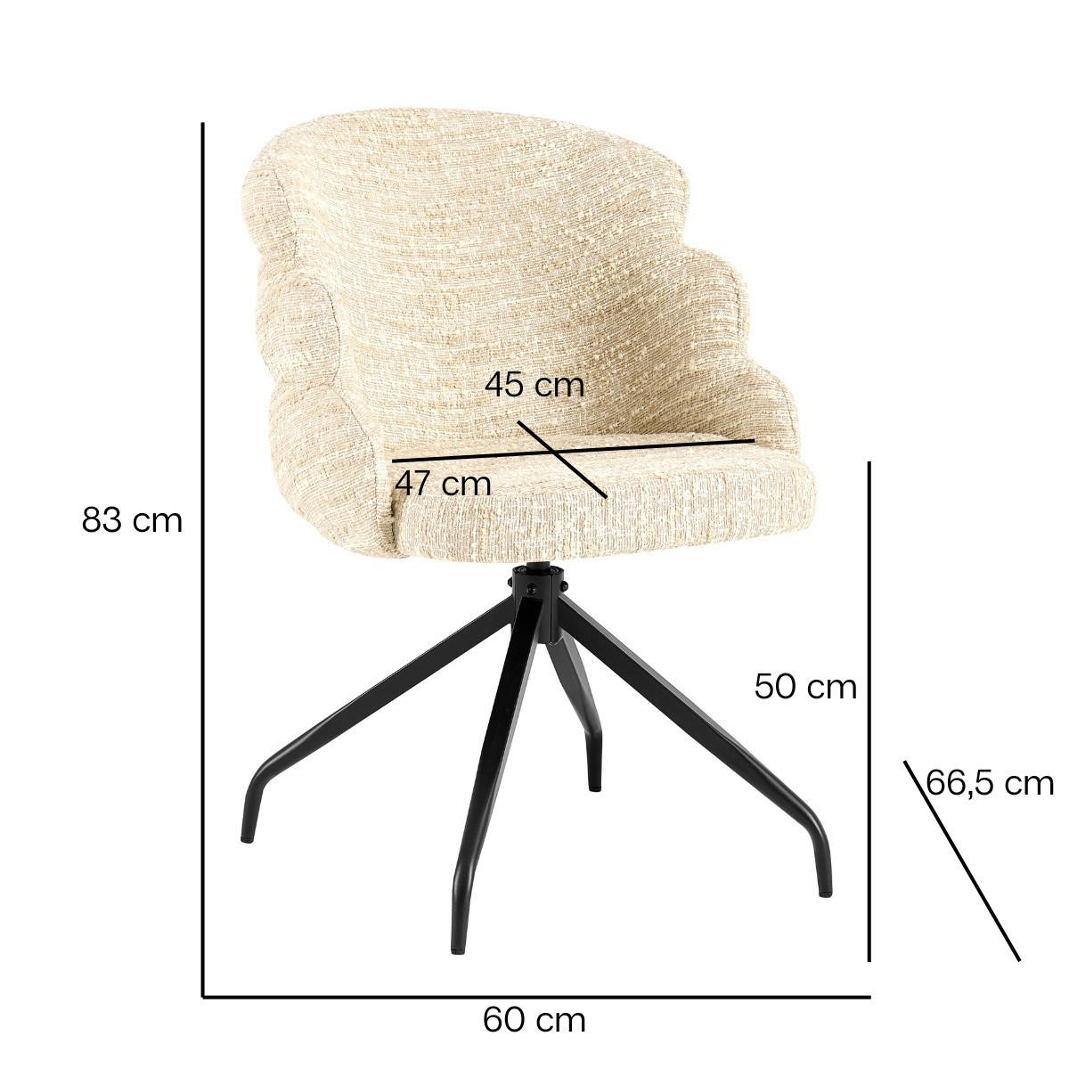 ESSZIMMERSTUHLE 2er Set Drehbar aus Stoff, taupe - Taupe, Textil (60/83/67cm) - Giga Meubel